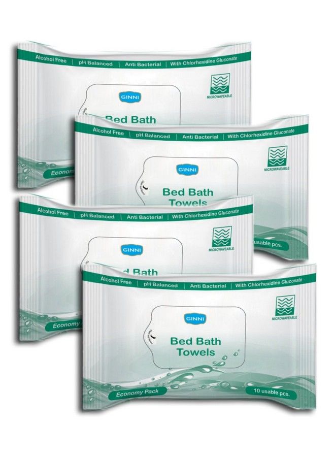 GINNI Hygiene Sponge Bed Bath Towel Wet Wipes For Adults Patients (10 Pulls Pack Pack Of 4)  - Image 2