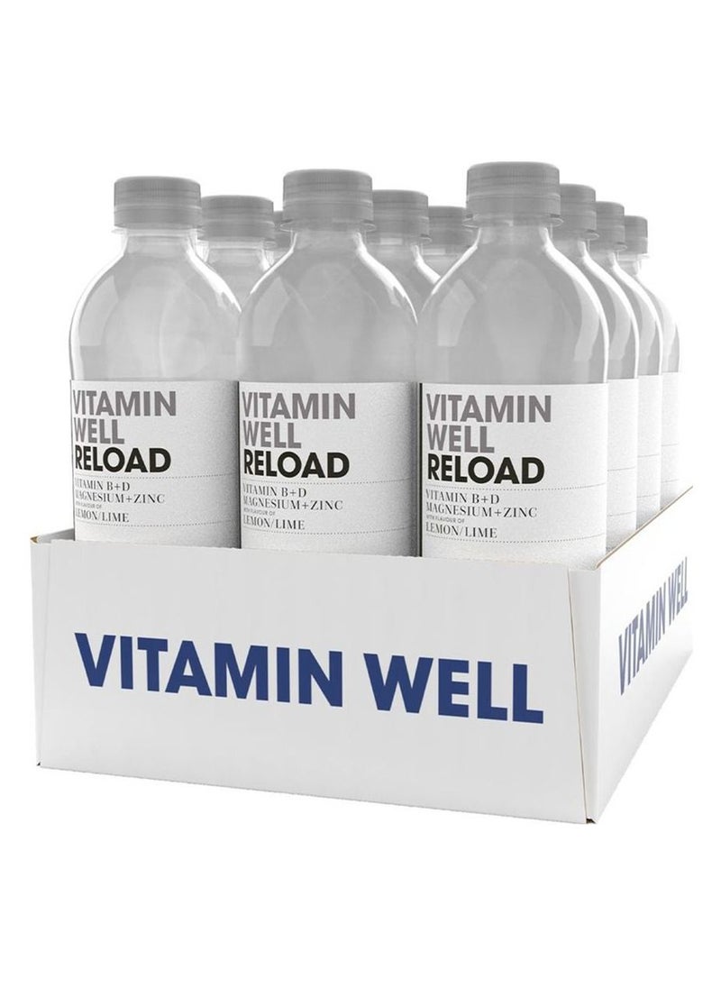 Vitamin Well - Vitamin Well Reload, Lemon Lime, 500ml, Pack of 12 - Image 1