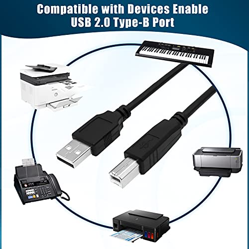 Inovat Replacement 10FT USB PC Data Transfer Host Cable Cord Printer Cable for DYMO Label Writer 450 Twin Turbo label printer - Image 2