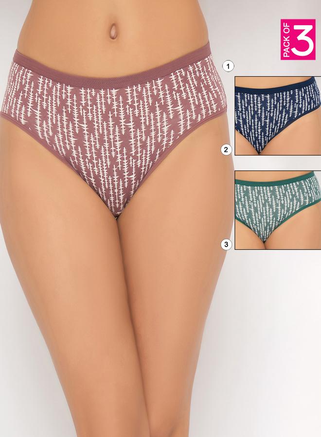 Clovia Pack of 3 - Printed Hipster Briefs - Image 1