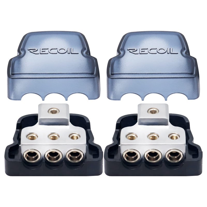 RECOIL DB13P 3 Way Power Distribution Block 1 X 024 Gauge in 3 X 48 Gauge Out Power Distribution Ground Distributor Block for Car Audio Amplifier Splitter 2 Pack