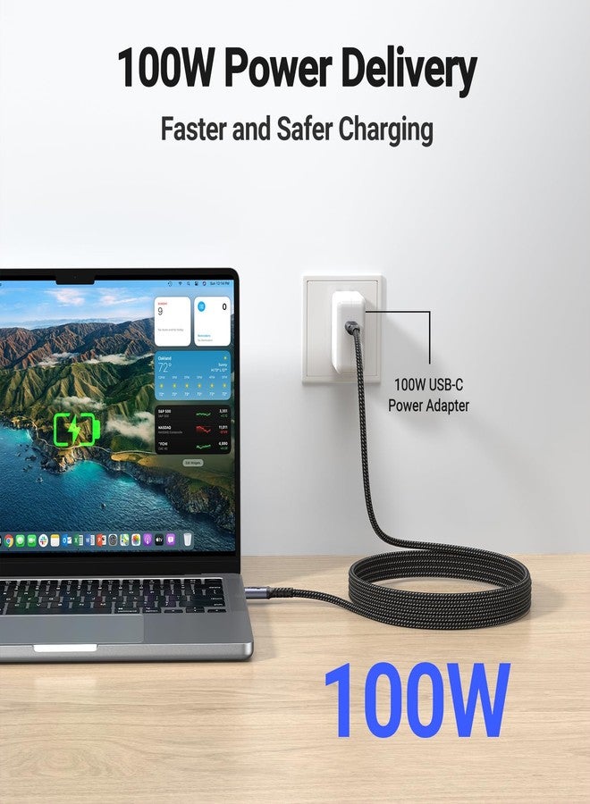 SUMPK USB C Cable 16ft, 100W Long USB C 3.1 Gen 2 Cable, 20Gbps High Speed Data Transfer, 4K Video Monitor Compatible with iPhone 16/15, MacBook Air/Pro, Samsung Galaxy - Image 2
