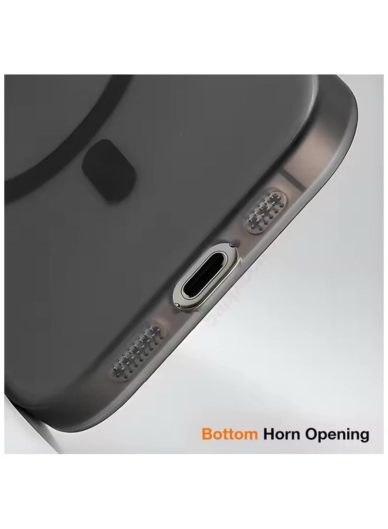 Denx Magsafe Luxury Matte Case for iPhone16 Slim Magnetic Clear Shockproof Cover , (Desert titanium) - Image 4