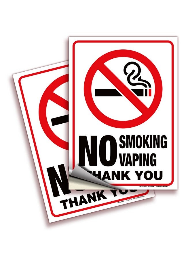 iSYFIX No Smoking No Vaping Sticker Sign - 2 Pack 10X14 Inch - Premium Self-Adhesive Vinyl, Laminated For Ultimate Uv Protection, Weather, Scratch, Water & Fade Resistance, Indoor & Outdoor  - Image 1