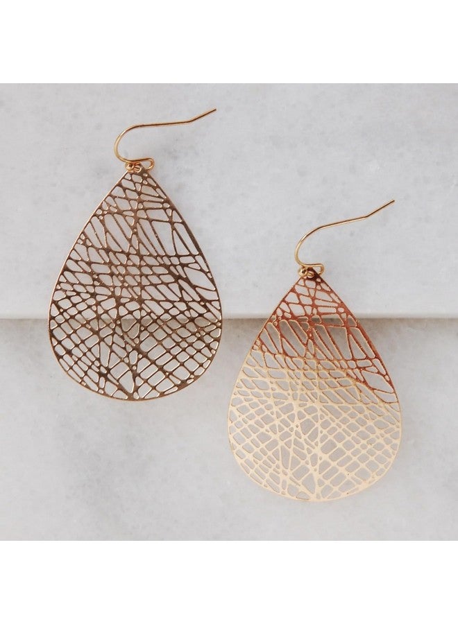 Humble Chic NY Gold Dangle Earrings For Women Womens Earrings Dangling Gold Earrings For Women Dangle Dangly Earrings Filigree Earrings For Women Gold Teardrop Earrings Goldtone Bohemian Gold Earrings - Image 3