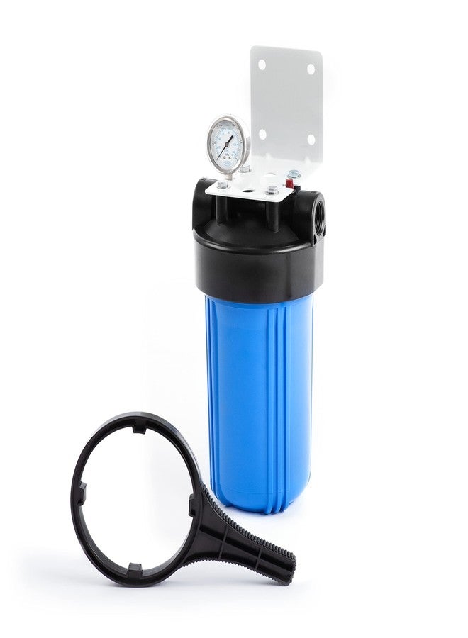 أكوابون غطاء فلتر مياه أكوابون ١٠×٤.٥ بوصة للمنزل بالكامل | عبوة فلتر مياه معتمدة من المؤسسة الوطنية للعلوم (NSF) لنظام الترشيح مزودة بمقياس ومفك، ومفتاح ربط، وحامل ١ بوصة (NPT) - Image 1