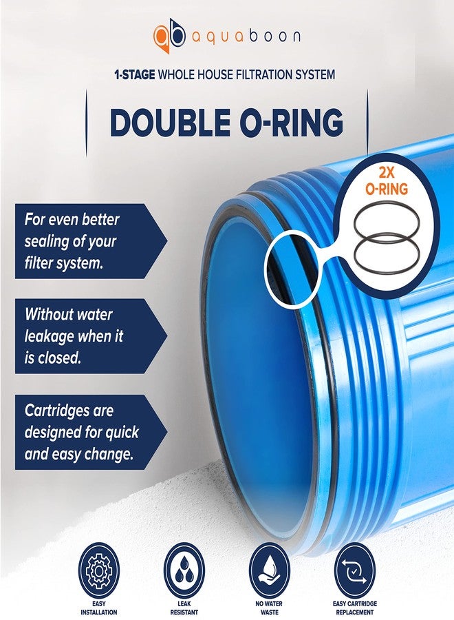 أكوابون غطاء فلتر مياه أكوابون ١٠×٤.٥ بوصة للمنزل بالكامل | عبوة فلتر مياه معتمدة من المؤسسة الوطنية للعلوم (NSF) لنظام الترشيح مزودة بمقياس ومفك، ومفتاح ربط، وحامل ١ بوصة (NPT) - Image 4