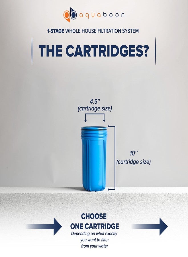 أكوابون غطاء فلتر مياه أكوابون ١٠×٤.٥ بوصة للمنزل بالكامل | عبوة فلتر مياه معتمدة من المؤسسة الوطنية للعلوم (NSF) لنظام الترشيح مزودة بمقياس ومفك، ومفتاح ربط، وحامل ١ بوصة (NPT) - Image 3
