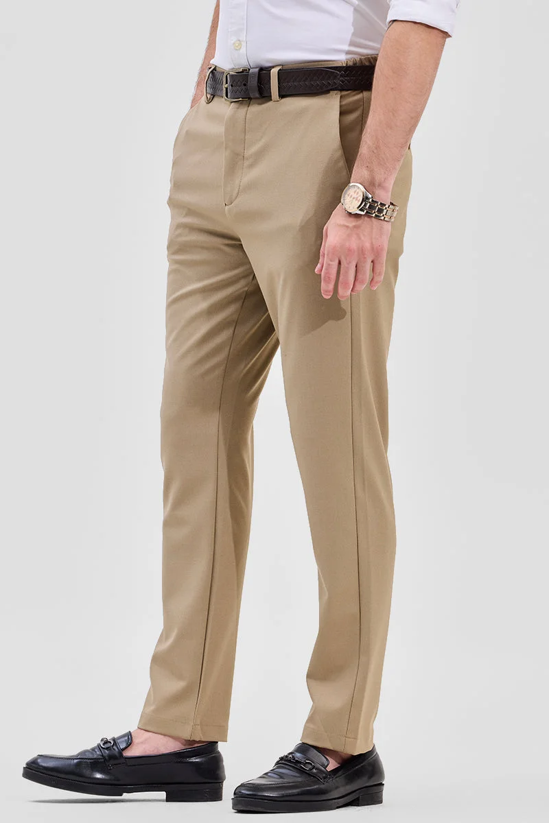 SNITCH بنطلون بيج مطاطي بتصميم ذاتي