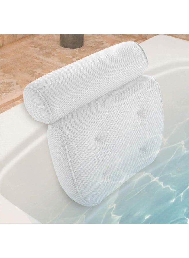 وسادة حمام فاخرة، شبكية هوائية، مقاومة للماء، مزودة بأكواب شفط للرأس والرقبة، وسائد مريحة لأحواض الاستحمام، ومسند رأس لأحواض الاستحمام الساخنة والمنتجعات الصحية المنزلية، ملحقات الاستحمام (قطعة واحدة) - Image 3