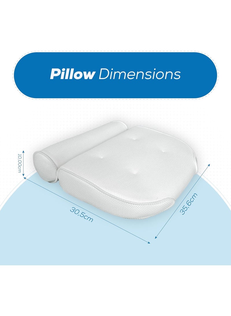وسادة حمام فاخرة، شبكية هوائية، مقاومة للماء، مزودة بأكواب شفط للرأس والرقبة، وسائد مريحة لأحواض الاستحمام، ومسند رأس لأحواض الاستحمام الساخنة والمنتجعات الصحية المنزلية، ملحقات الاستحمام (قطعة واحدة) - Image 2