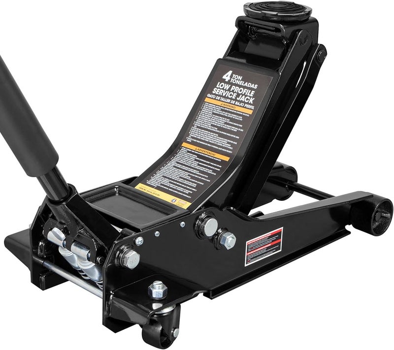 TORIN AT84007NB Hydraulic Low Profile Service/Floor Jack with Dual Piston Quick Lift Pump, 4 Ton (8,000 lb) Capacity, Black - Image 1