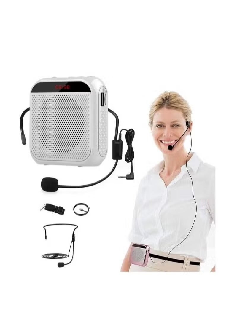Portable Rechargeable Voice Amplifier with Wired Microphone Headset  - Image 1