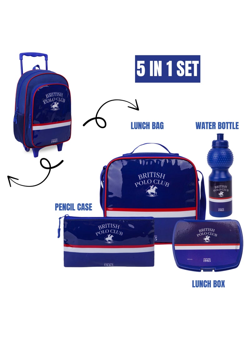 Motto Design CBPC1 5-in-1 Trolley School Bag Set, 16-Inch- Backpack, Lunch Bag, Water Bottle, Pencil Case & Lunch Box - Image 5