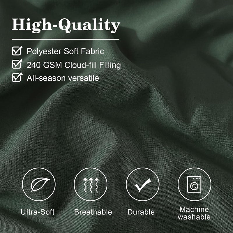 Monbix California King Comforter Set - Cal King Comforter Set 7 Pieces, All Seasons Comforters,Quilting Design Bed in A Bag Cal King Comforter with Sheets,Pillowcases & Shams (Deep Forest,108 * 92) - Image 5