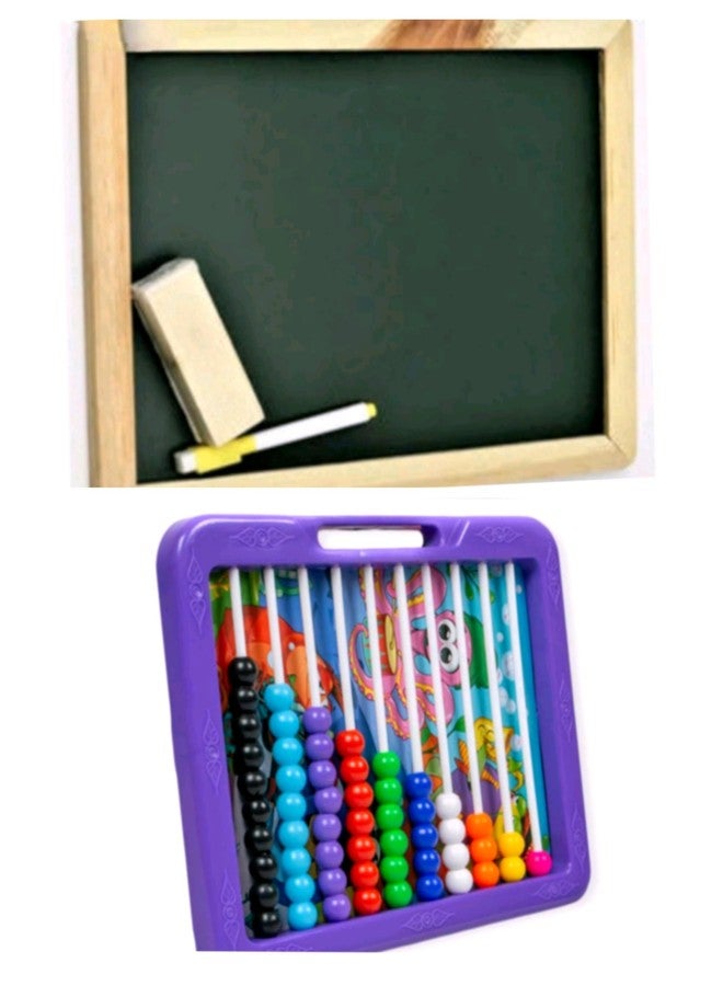 Manos Wooden Slate 2 in 1 and abscus Counting for Kids Combo Pack - Image 1