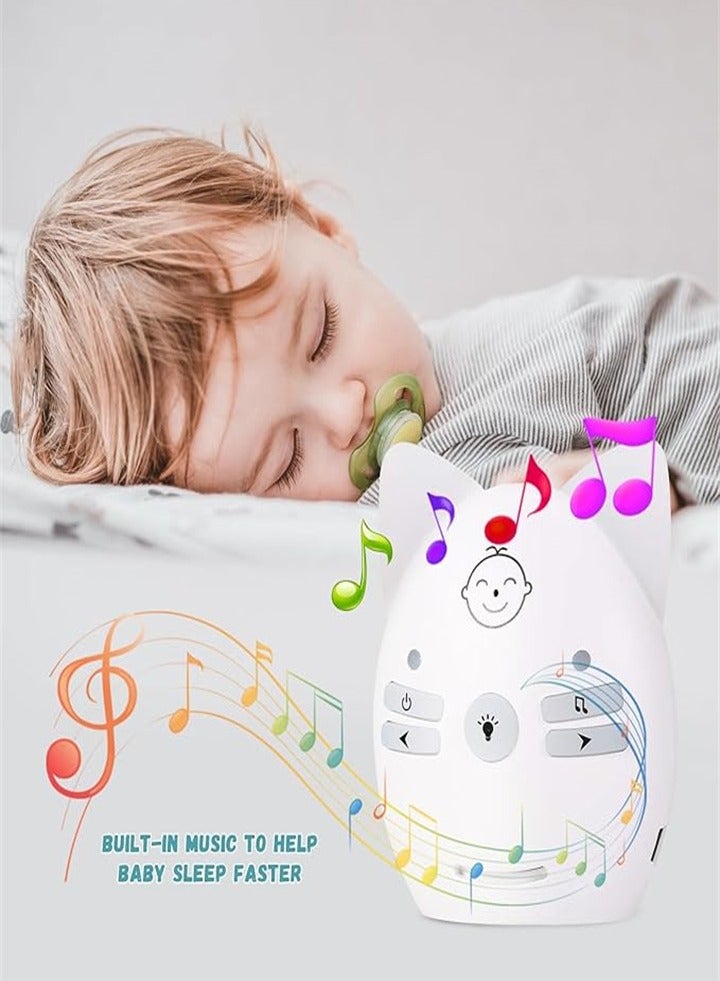 Wireless portable audio baby monitor with two-way talk function, VOX mode, long distance up to 300 meters, clear sound, night light, music playing, plug and play  - Image 4