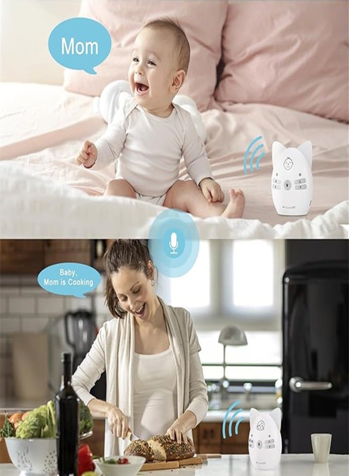 Wireless portable audio baby monitor with two-way talk function, VOX mode, long distance up to 300 meters, clear sound, night light, music playing, plug and play  - Image 2