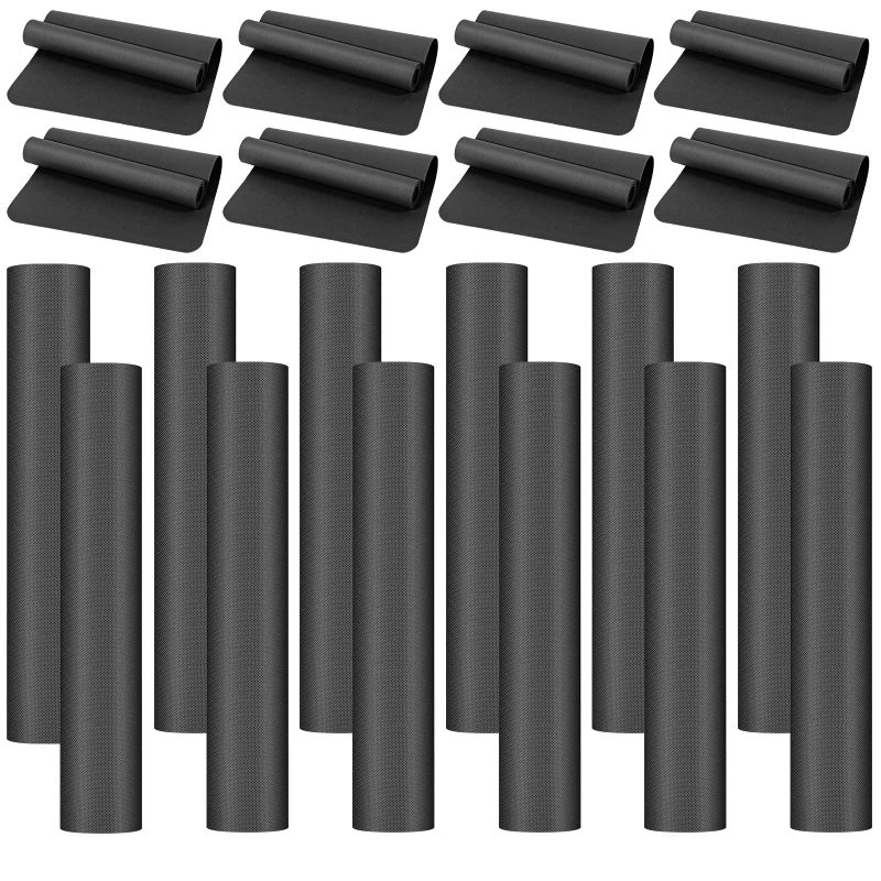 LEIFIDE 10 Pack Yoga Mats Bulk 68 x 24 x 4mm Thick Yoga Mats for Kids and Adult Gym Bundle Latex Free Exercise with Non Slip Texture for Outdoor Pilates or WorkoutBlack