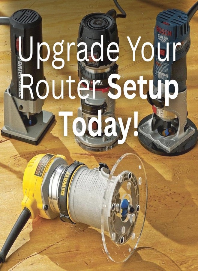 روكلر طاولة راوتر روكلر تريم - طاولة راوتر قابلة للتعديل بفتحات مثقوبة مسبقًا في الخلف - طاولة راوتر مزودة بواقي بت عالي الوضوح، قاعدة أكريليك بسمك 1/4 بوصة - أدوات راوتر لأعمال النجارة - Image 4