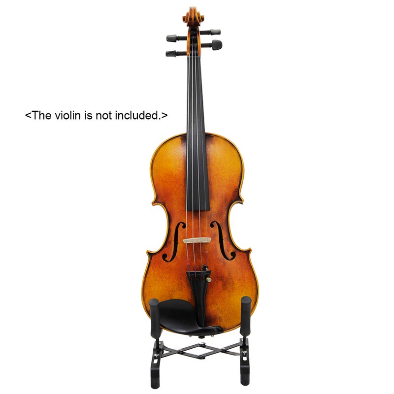 Universal Foldable Ukulele Violin Stand Bracket Adjustable Metal Holder for Ukuleles 4/4 3/4 1/2 1/4 Violins Black - Image 3