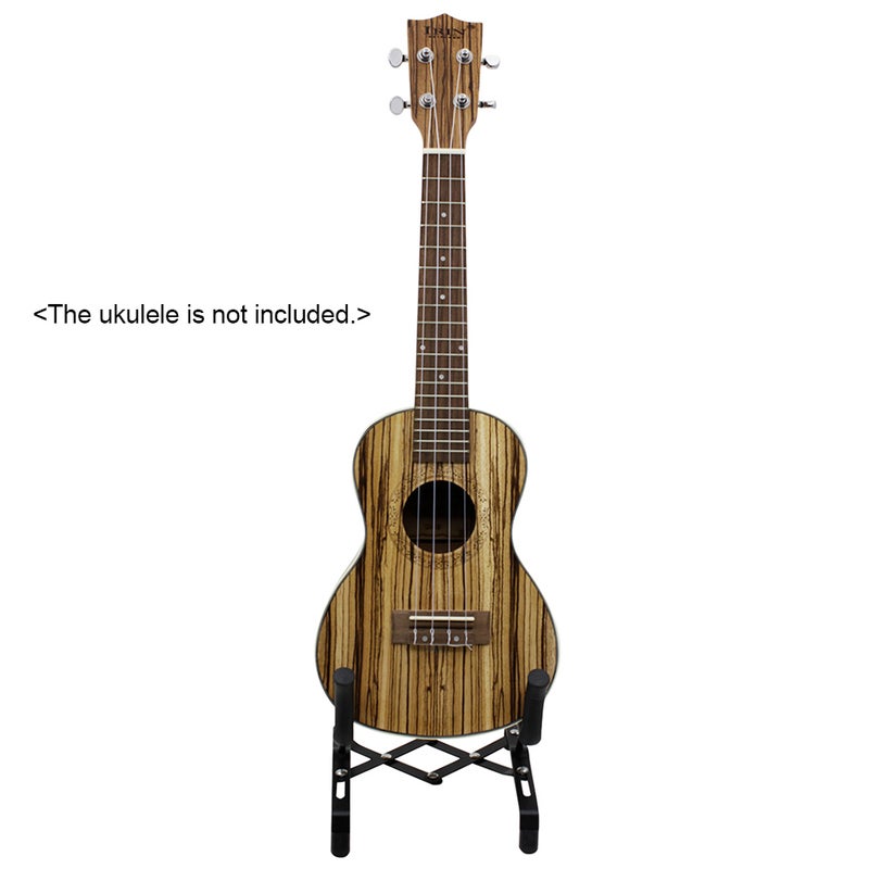 Universal Foldable Ukulele Violin Stand Bracket Adjustable Metal Holder for Ukuleles 4/4 3/4 1/2 1/4 Violins Black - Image 2
