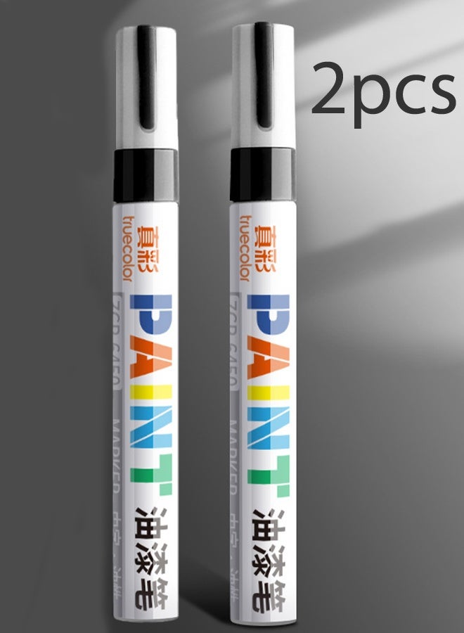 True Color 2PCS BLACK Oil Based Paint Pen, Permanent Paint Marker: Quick-Dry, Waterproof Marker for Rock Painting, Glass, Fabric, Ceramic, Wood, Metal, Mug, Plastic, Stone, - Image 1