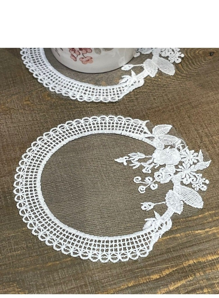 Handsomegift Decorative Lace Round Coaster - Image 1