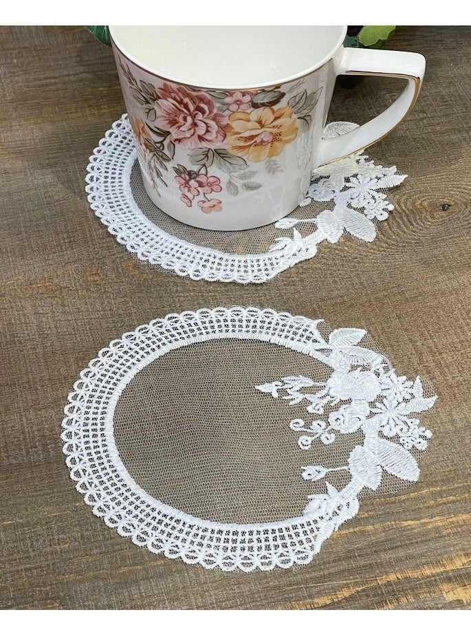 Handsomegift Decorative Lace Round Coaster - Image 2