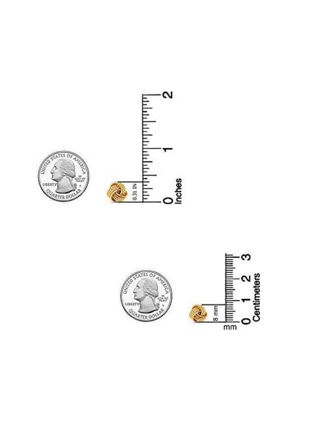 LeCalla Sterling Silver Jewelry Yellow Gold Italian Design Twisted Wire Love Knot Stud Earrings for Women - Image 2