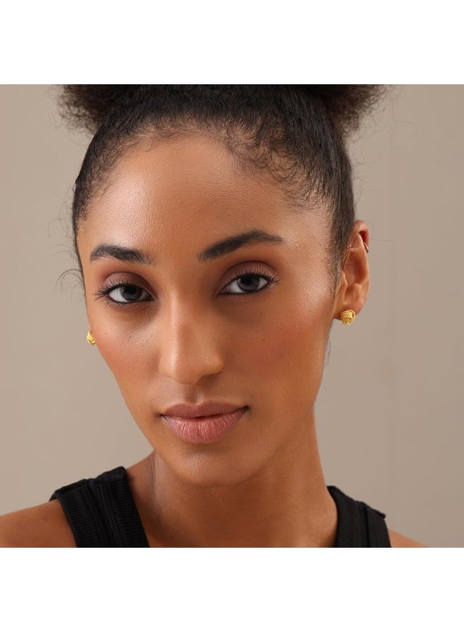 LeCalla Sterling Silver Jewelry Yellow Gold Italian Design Twisted Wire Love Knot Stud Earrings for Women - Image 4