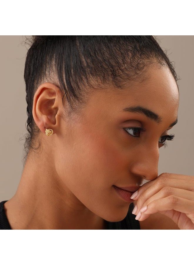 LeCalla Sterling Silver Jewelry Yellow Gold Italian Design Twisted Wire Love Knot Stud Earrings for Women - Image 5