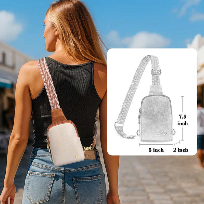 INICAT Sling Bag for Women Touchscreen Small Crossbody Cell Phone Purse Fanny Pack (Brown Anti Theft) - Image 2