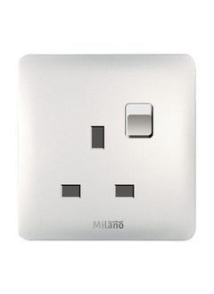 Danube Home - Milano 13A Single Switched Socket With Led Indicator Wh Ps