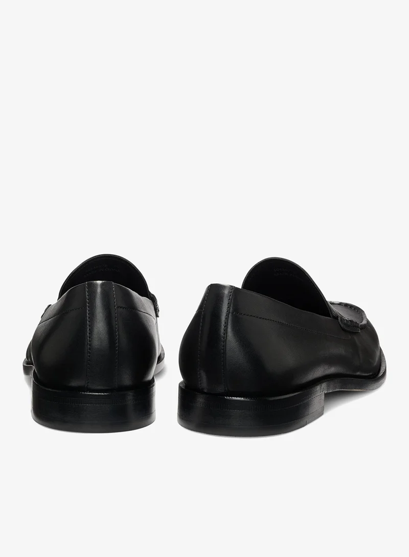 BOSS Loafers in smooth leather with penny trim