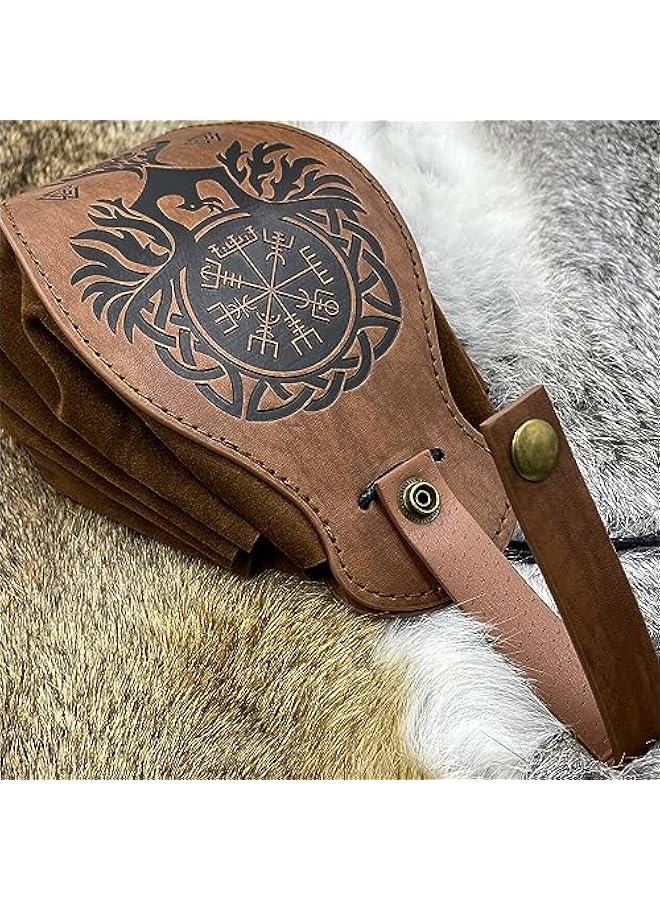 Generic Medieval O Ring Belt with Portable Drawstring Pouch, Retro Renaissance Faux Leather Belt and Purse Set for LARP - Image 4