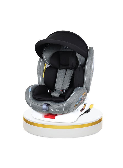 4-In-1 Ultra Baby Car Seat With Canopy, 360 Degree Rotation, ISOFIX, 9 Levels And Adjustable Headrest Positions, 0 - 12 Years, Upto 36 Kg,  0+/1/2/3 Group