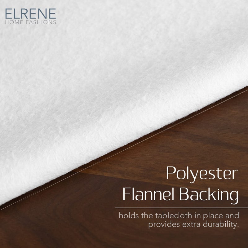 Elrene Home Fashions Callisto Tropical Floral Water- and Stain-Resistant Vinyl Tablecloth with Flannel Backing, 52 Inches X 52 Inches, Square - Image 3