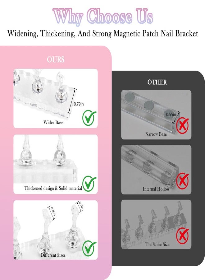ESUOHYM 50 PCS Nails Packaging Bags with Nail Stand for Fake Nail, Holographic Press On Nail Storage Container Nail Art Kit for Diy Design,Nail Cardboards with 2 Double-sided Adhesive Tape Salon Home - Image 5