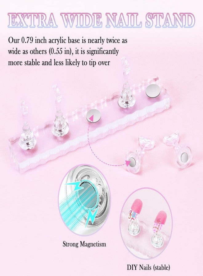 ESUOHYM 50 PCS Nails Packaging Bags with Nail Stand for Fake Nail, Holographic Press On Nail Storage Container Nail Art Kit for Diy Design,Nail Cardboards with 2 Double-sided Adhesive Tape Salon Home - Image 4