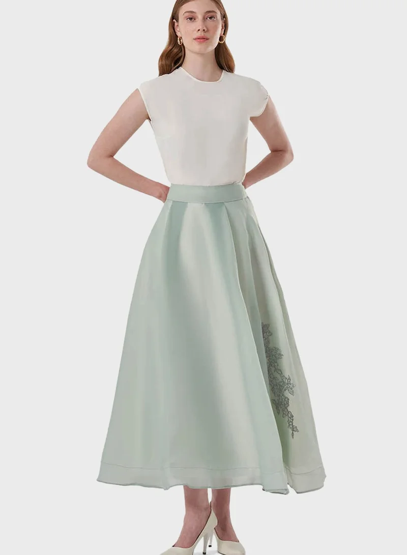 MIZALLE Tiered High Waist Skirt
