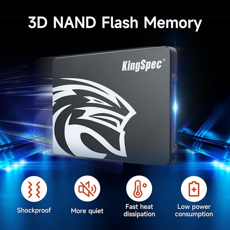 KingSpec 1TB SSD 2.5 SATA III 6Gb/s Internal Solid State Drive, Up to 570MB/s Read & 520MB/s Write, 3D NAND Flash for Laptop and Desktop PC - Image 4