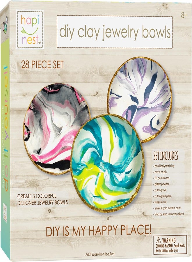 Hapinest Make Your Own Clay Jewelry Dish Craft Kit for Girls for Girls Ages 8 9 10 11 12-14 Years Old & Up - Image 1