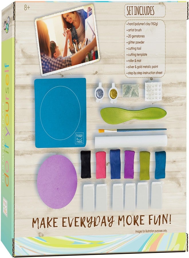 Hapinest Make Your Own Clay Jewelry Dish Craft Kit for Girls for Girls Ages 8 9 10 11 12-14 Years Old & Up - Image 2
