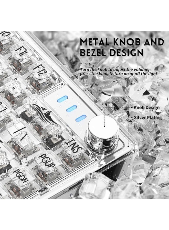 Attack Shark K75 RGB Transparent Mechanical Gaming Keyboard – 75% Compact Layout, Gasket Mount, Hot-Swappable Linear Switches, RGB Backlit, Black & White Transparent Keycaps, Wired USB-C Gaming Keyboard for PC/Mac - Image 5