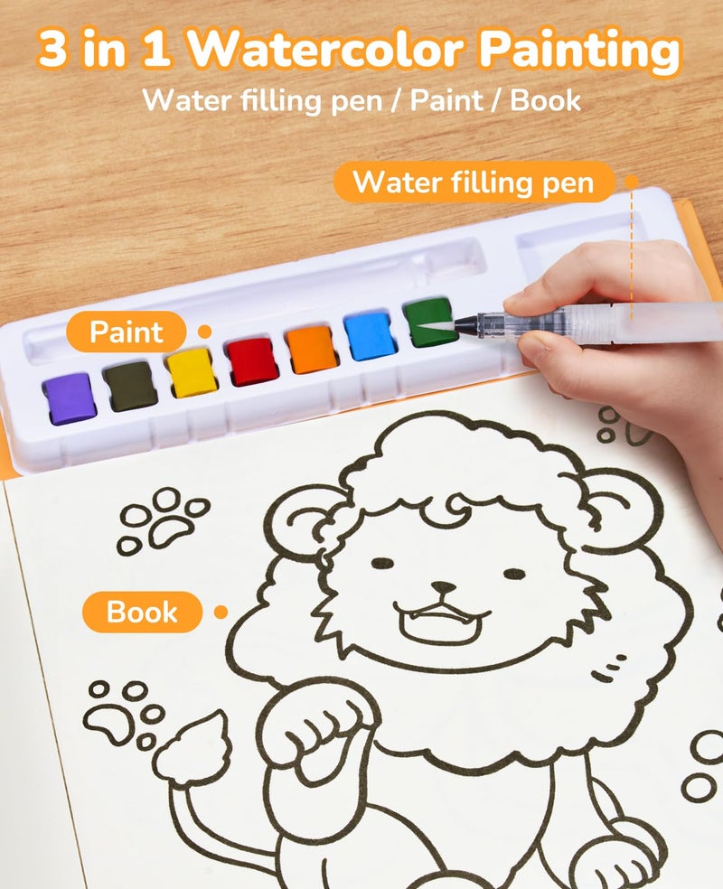 JoyCat Paint with Water Coloring Books for Toddlers, Watercolor Painting Sets for Kids Ages 3-5 4-8, Arts and Crafts Drawing Activities Toy Birthday Gifts for Boys Girls (Common Knowledge) - Image 3