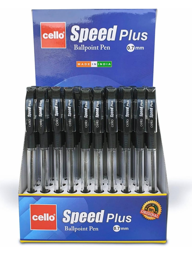Cello 50-Piece Speed Plus Ballpoint Pen Black Ink - Image 1