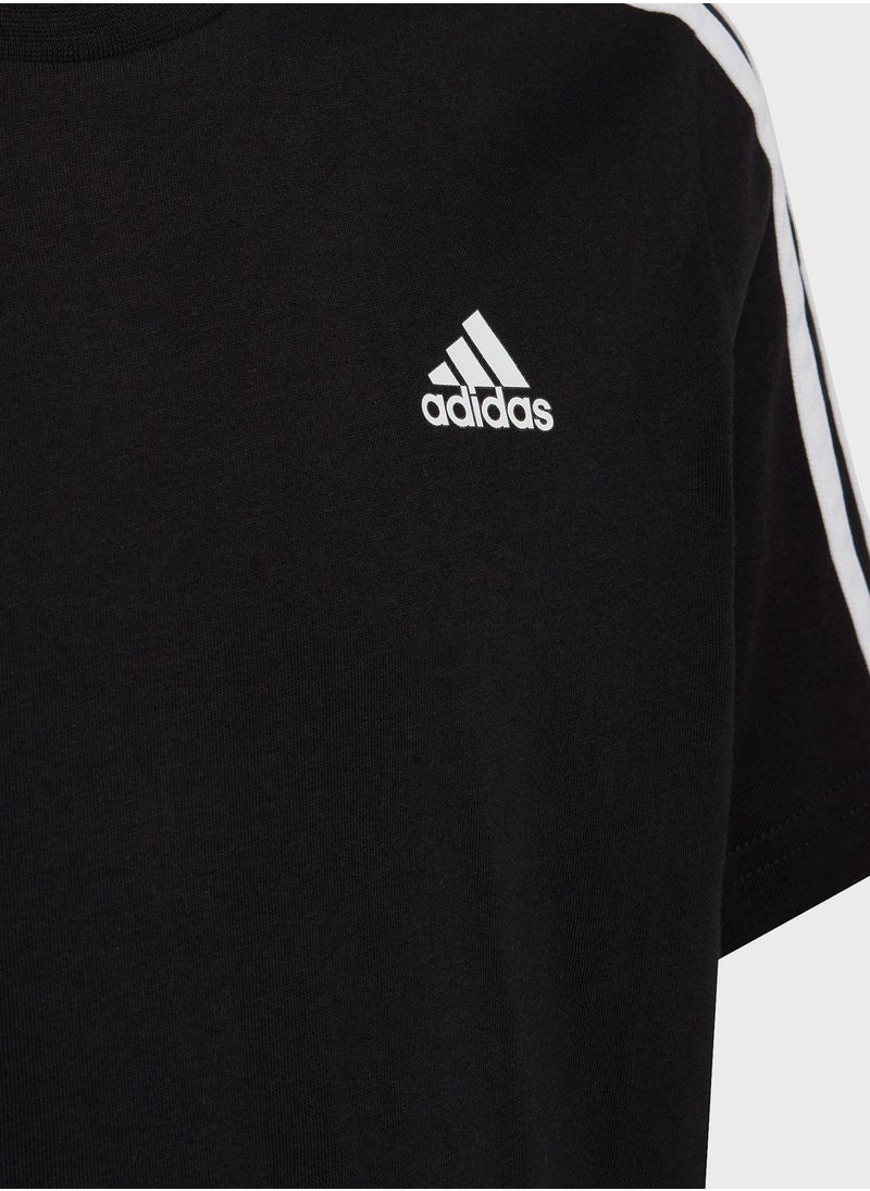 Adidas - Kids 3 Stripe Essential T-Shirt - Image 1