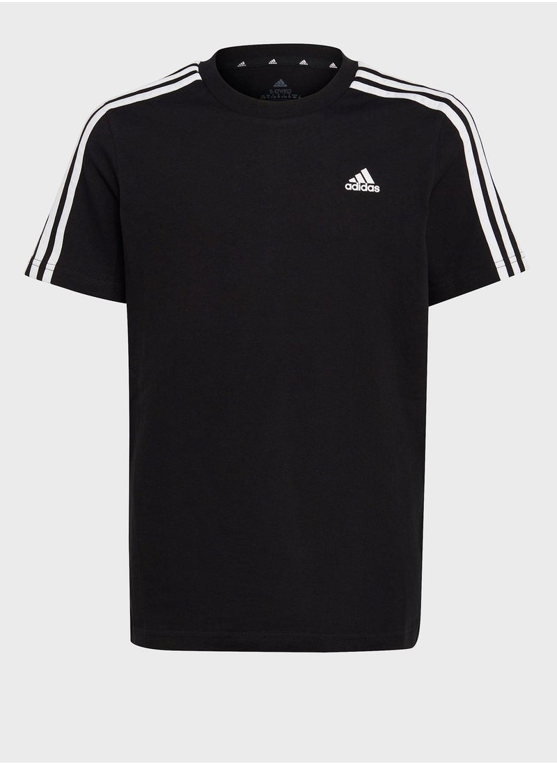 Adidas - Kids 3 Stripe Essential T-Shirt - Image 1