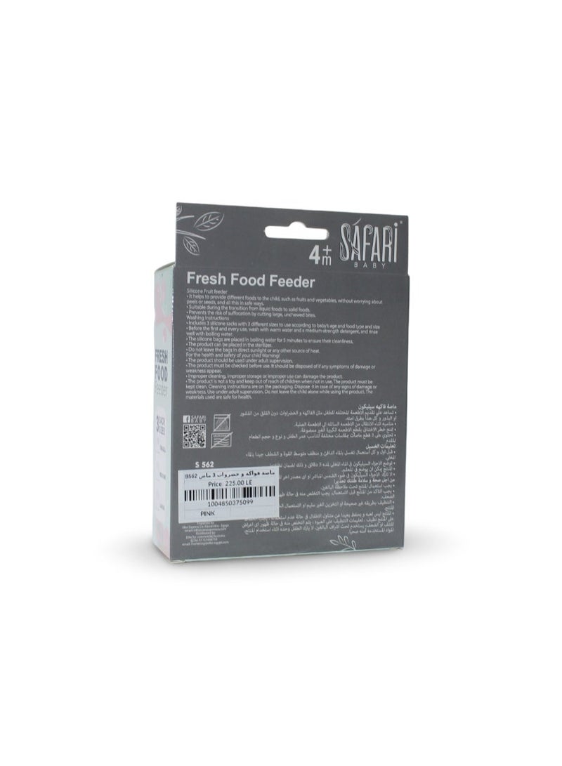 Safari Baby Fresh Food Feeder – 3 Sack Sizes (S, M, L) Pink - Image 2